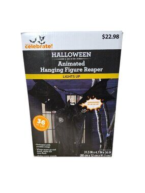 Way To Celebrate Halloween Animated Hanging Reaper 36 In Light Sound Prop New